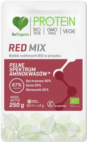 BeOrganic Red MIX białek roślinnych BIO w proszku