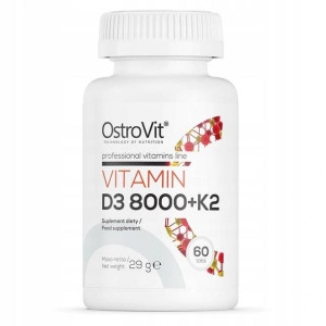 OstroVit Witamina D3 8000 IU + K2 60 tabs STAWY