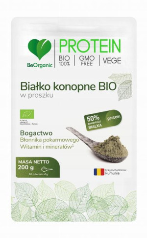 BeOrganic Białko konopne BIO w proszku 48% białka