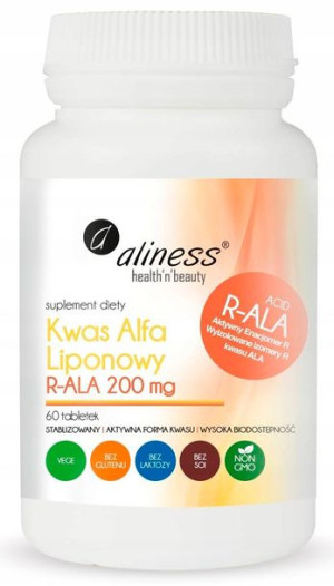 ALINESS Kwas Alfa Liponowy R-ALA 200 mg x 60 VEGE
