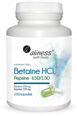 ALINESS Betaina HCL z Pepsyną 650/150 x 100 VEGE