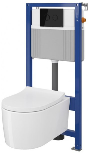 Cersanit INVERTO Miska WC StreamOn + deska wolnoopadająca slim + stelaż p