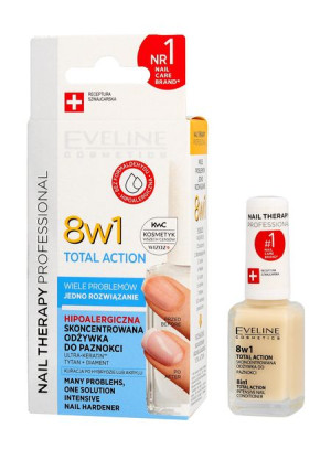 Eveline Nail Therapy Lakier odżywka do paznokci 8w1 Total Action 12ml