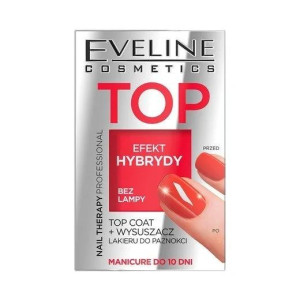 Eveline Nail Therapy Top Coat + wysuszacz lakieru do paznokci 5ml