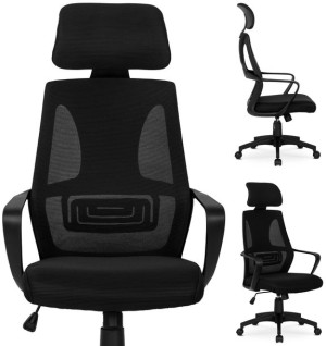 Fotel STARK Czarny Ergonomiczny Biurowy Obrotowy Krzesło Obrotowe Biurowe