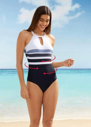 Bonprix Modelujący Strój Kąpielowy W Paski 44 924646