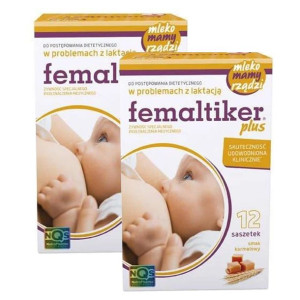 2x Femaltiker Plus smak karmelowy 12 saszetek