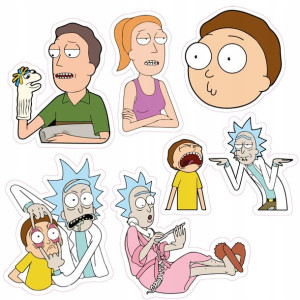 Naklejki Zestaw Rick I Morty Na Rower Na Auto