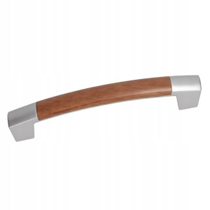 Uchwyt meblowy UF89 chrom satyna / orzech 128mm