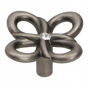 Gałka meblowa GAMET GR48 stare srebro + Swarovski