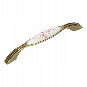 Uchwyt meblowy porcelana GAMET UP17-128-AB-WHT-17