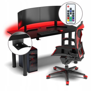 Biurko proste BASIC 18mm RGB czarne GAMET +GRATIS