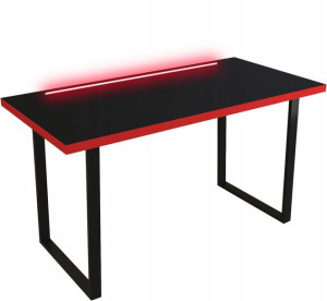 Biurko gamingowe LED RGB 36mm LOFT czerwone