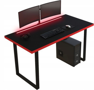 Biurko gamingowe LED RGB 36mm SR47 GAMET czerwone