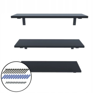 Półki wiszące ścienne na książki 65CM x3 CZARNE