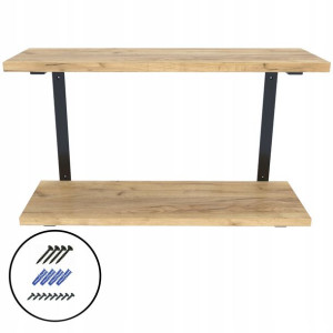 Półka wisząca książki 2 poziomy 65cm CRAFT ZŁOTY