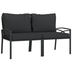 Krzesła ogrodowe z szarymi poduszkami, 2 szt, 62x75x79 cm, stal