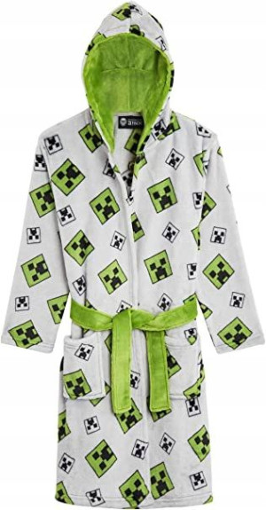 Minecraft POLAROWY SZLAFROK SZARY 122-128 cm
