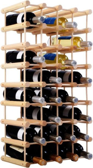 Stojak na wino modułowy DUŻY 40 butelek Drewniany
