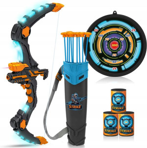 Łuk Dla Dzieci Zestaw Led+strzały+tarcza Kołczan