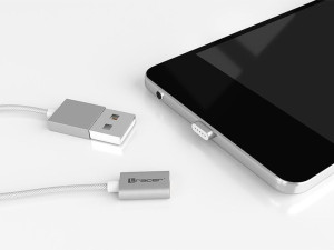 USB 2.0 iPhone AM -Kabel magnetyczny  lightning 1,0m srebrny