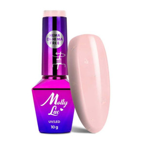 Lakier hybrydowy MollyLac Sparkling French Little shine Hema/di-Hema free 1