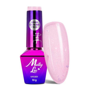 Lakier hybrydowy MollyLac Sparkling French Romantic glow Hema/di-Hema free