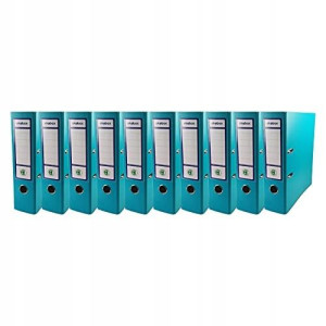 Segregator dźwigniowy EKOBOX 80mm TURKUSOWY 10szt.