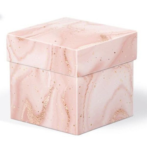 Pudełko ozdobne prezent C-A różowy marmur 8x8x8cm