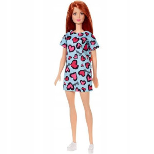 Lalka Barbie podstawowa w sukience w serca