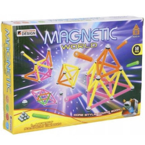 Klocki magnetyczne 50el. Magnetic World