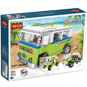 Klocki COGO 3w1 kamper, jeep, auto 302el.