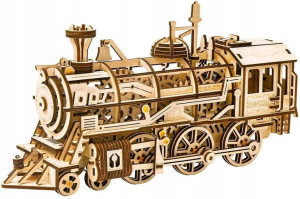 Robotime Drewniane Puzzle 3d Lokomotywa Z Napędem