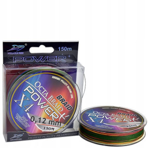 PLECIONKA WĘDKARSKA 150 m POWERX4 kolorowa 0,12 mm