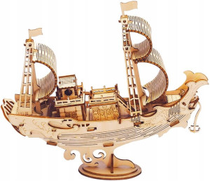 Robotime Drewniane Puzzle 3d Japoński Statek