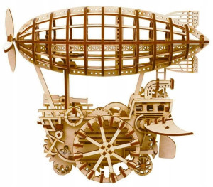 Robotime Drewniane Puzzle 3d Sterowiec Z Napędem