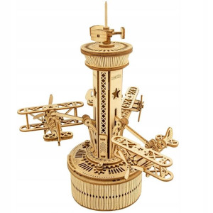 Robotime Drewniane Puzzle 3d Wieża Kontroli Lotów