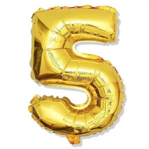 Cyfra 5 Balon Foliowy 42 cale - 100 cm Złoty
