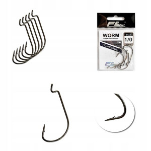 Haczyk Haczyki FL WORM nr 1/0 B. Nickel 5 szt