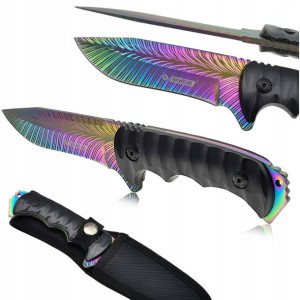 KANDAR Nóż Rainbow Survivalowy Taktyczny + Pochwa