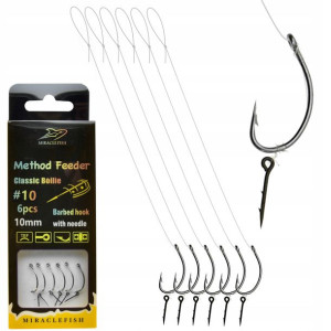 Haczyki Method Feeder na przyponie z igłą r 10