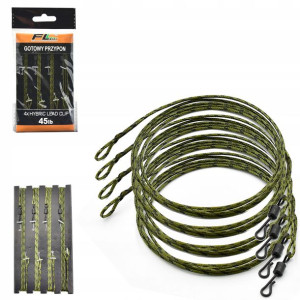 4x Zestaw Karpiowy LEAD CORE krętlik szybkiej 80cm