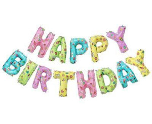 Balon urodzinowy napis Happy Birthday, kolorowy, 35cm