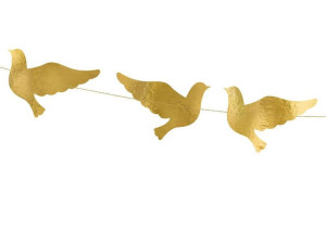 Girlanda Gołębie, złoty, 86cm
