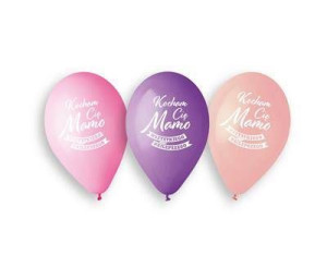 Balony lateksowe Kocham Cię Mamo 33cm, 5 szt.