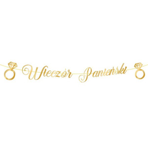 Baner Wieczór panieński, złoty napis 150 cm