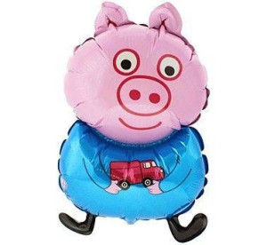 Balon foliowy FX Świnka w niebieskiej kamizelce, 62cm