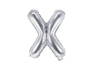 Balon foliowy Litera X 35cm, Srebrna