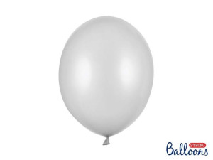 Balony Strong, Metaliczne Srebrne, 30cm, 50 szt.