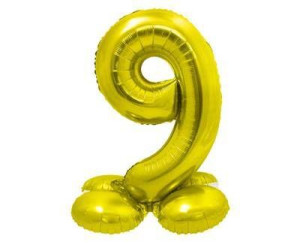 Balon foliowy, stojąca cyfra 9, złota, 72 cm